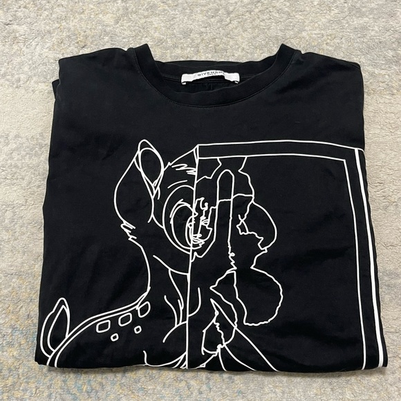 EUC Unisex Givenchy X Disney Bambi Print Oversized Graphic Cotton T-shirt Black - Picture 11 of 12